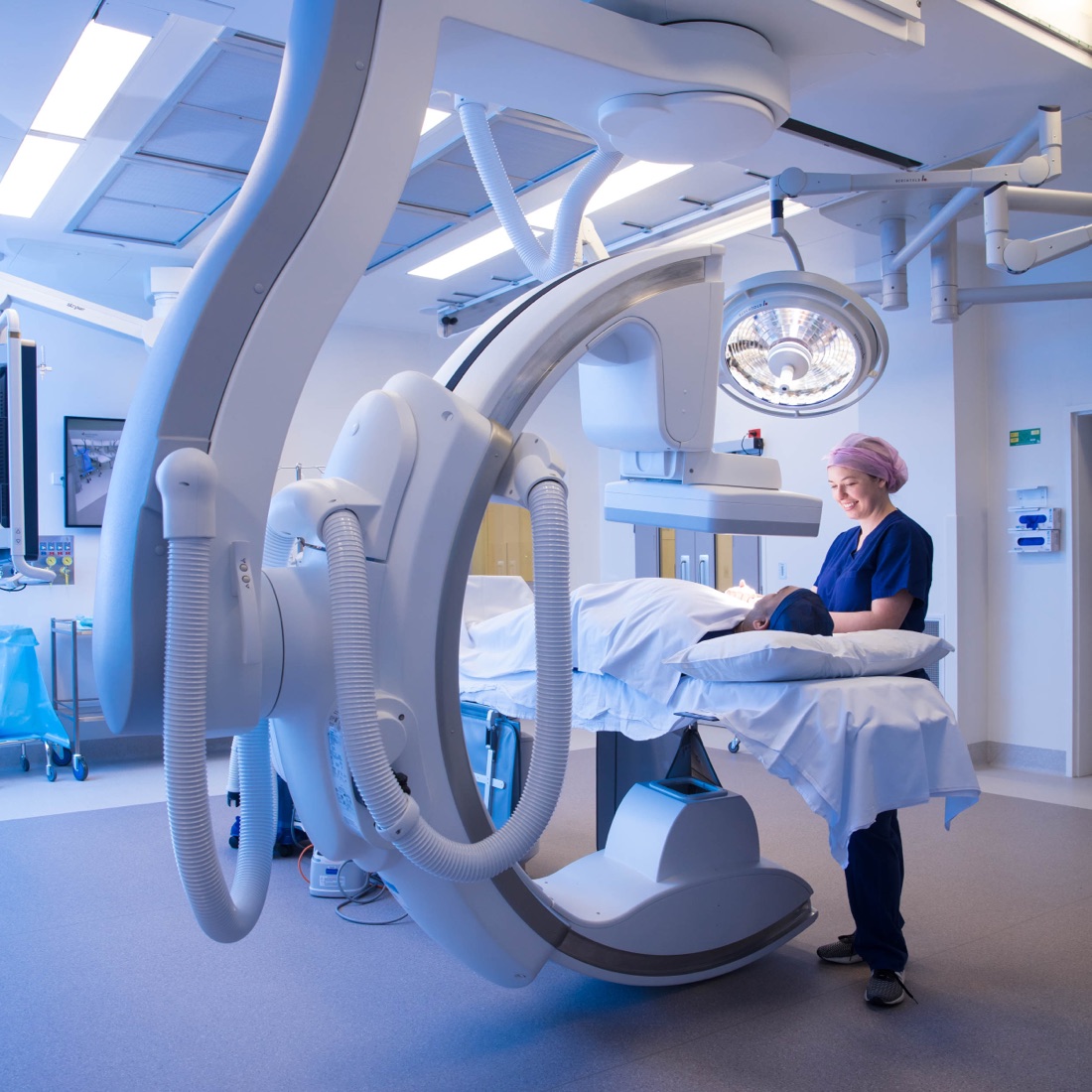 Image-guided procedure in the angiography suite